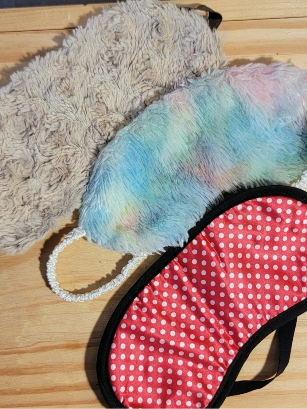 Multicolor Pastel Faux Fur Sleep Mask - Soft Comfort Eye Mask